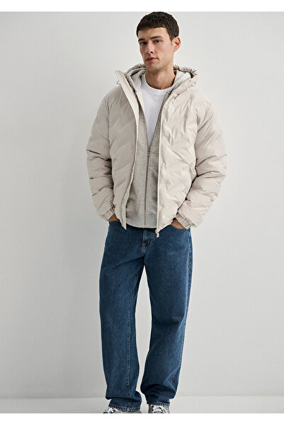 Mavi Μπουφάν μπεζ με κουκούλα κανονική εφαρμογή / κανονική εφαρμογή 0110368 -70144