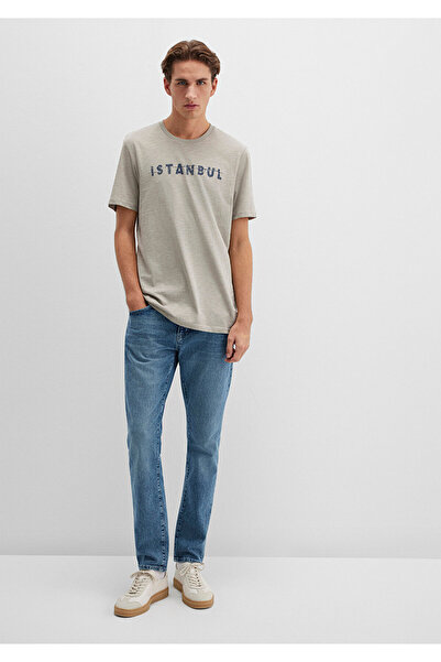 Mavi Γκρι μπλουζάκι με στάμπα Istanbul Slim Fit -066282-31935