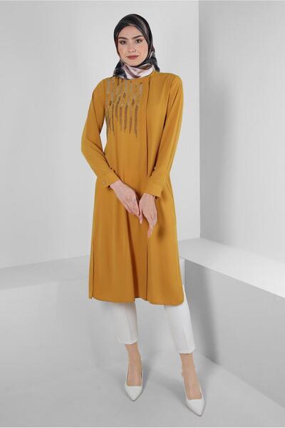 Alvina TUNICA LUNGA BRODATA CU PIATRA, CU SCAPA LATERAL 43521