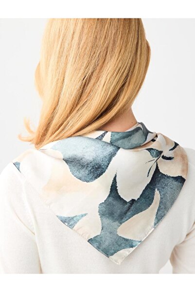 Jimmy Key Yeşil Modern Çiçek Desenli Eşarp