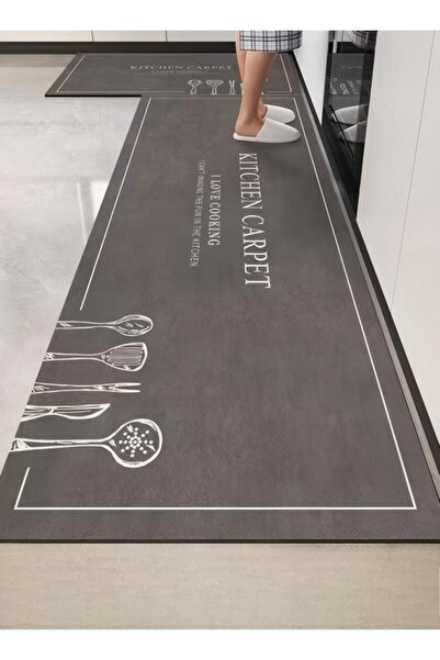 DOMEET طقم سجاد وسجاد مطبخ مكون من قطعتين، سجادة متينة غير قابلة للانزلاق، سجادة أرضية سريعة الجفاف من طين الدياتوم.