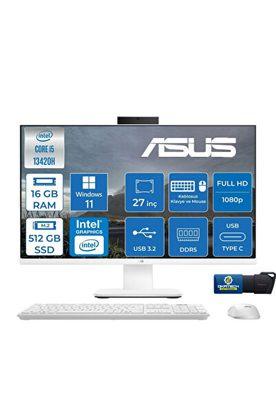 ASUS V400 V470VAK-I58512W0D i5-13420H 16GB DDR5 512GB SSD UHD 27" FHD WİN11 P...