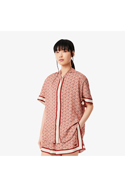 Lacoste قميص كبير الحجم بطبعة مونوغرام - CF0495-00-GIJ