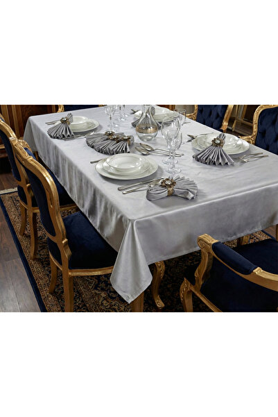 Finezza طقم أدوات مائدة كريستال مونوريل رمادي اللون لـ 8 أشخاص مقاس 160 × 220...