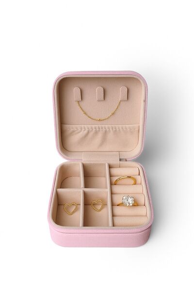Ecrou Çift Gözlü Seyahat Tipi Takı Kutusu Pembe