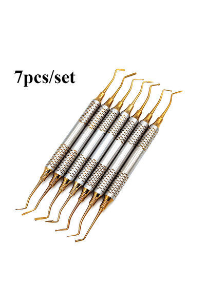 Choice مجموعة حشوات الأسنان المصنوعة من الراتينج المركب مكونة من 7 قطع ومقبض سميك وملعقة لاستعادة الحشوات السنية