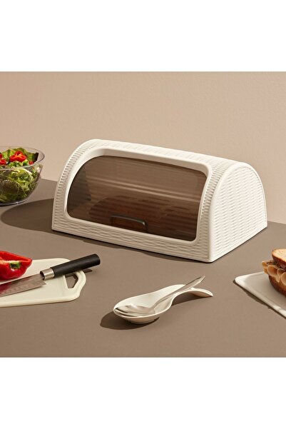 PONÇİK STORE Ekmek Kutusu, Sürgülü Ekmeklik Dolabı Beyaz Kullanışlı Bpa Free