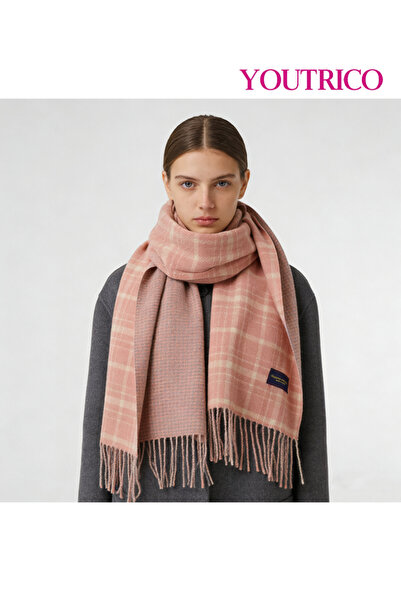 Youtrico وشاح وشال أنيق ثنائي اللون، بتصميم منقوش قابل للعكس، 200*55 سم