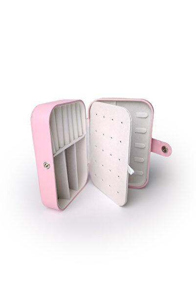 Ecrou Bölmeli Takı Kutusu Pembe 16 x 11 x 6 cm