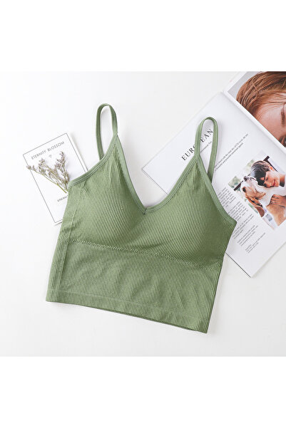 Eces Design Kadın İnce Askılı Crop Atlet – Soft Dokulu Rahat Bralet Üst W1011
