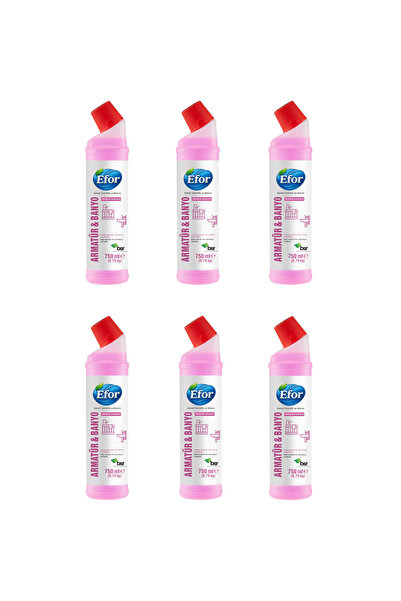 Efor Armatür Temizleyici 6’lı Paket 750 ml | Kireç & Pas Giderici | Parlaklık ve Hijyen