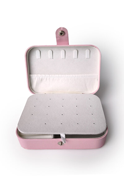 Ecrou Bölmeli Takı Kutusu Pembe 16 x 11 x 6 cm