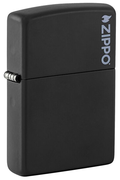 Zippo Çakmak Black Matte Siyah Logo 218zl-000023