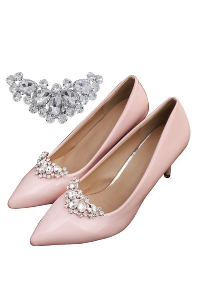 Skylaze Σετ 2 κομψών αξεσουάρ παπουτσιών, διακοσμητικές καρφίτσες με κρύσταλλ...