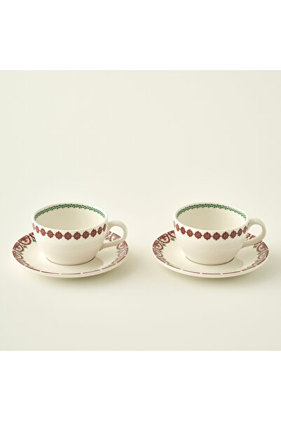 Bella Maison New Year Yılbaşı 2'li Porselen Çay Fincanı Seti (270 cc)