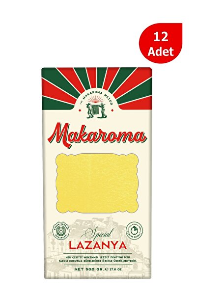 Makaroma 12 Adet Lazanya 500gr Karton Kolilerde Özel Makarna / Pasta Lasagne