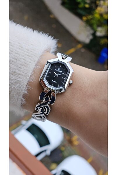 Raymond Rym-213057 Retro Women's Watch - Case and Strap Steel and 2 Years Warranty Silver-Black