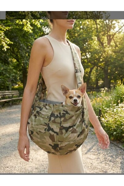 Peti Tailor KAMUFLAJ DESENLİ CROSSBODY ÇANTA KEDİ KÖPEK AKSESUAR