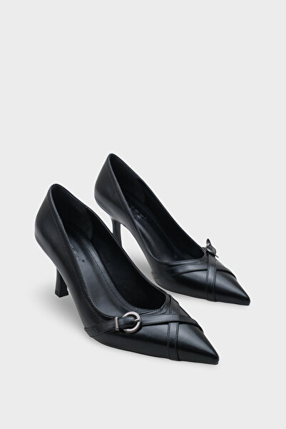 Capone Outfitters Elysee Mid-Heeled Buckle Casual Stylish Heeled Shoes