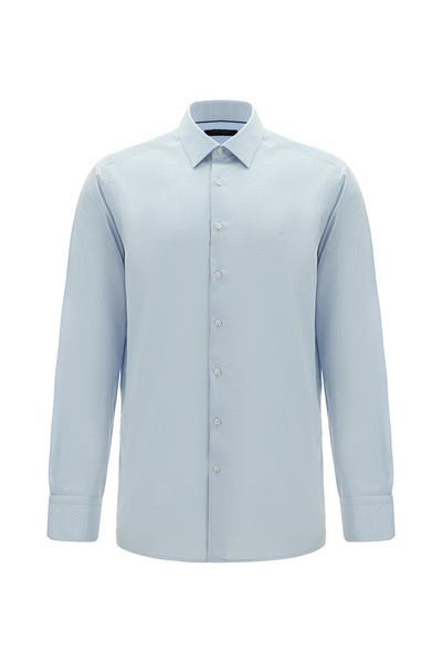 Abdullah Kiğılı Long Sleeve Classic Patterned Cotton Shirt