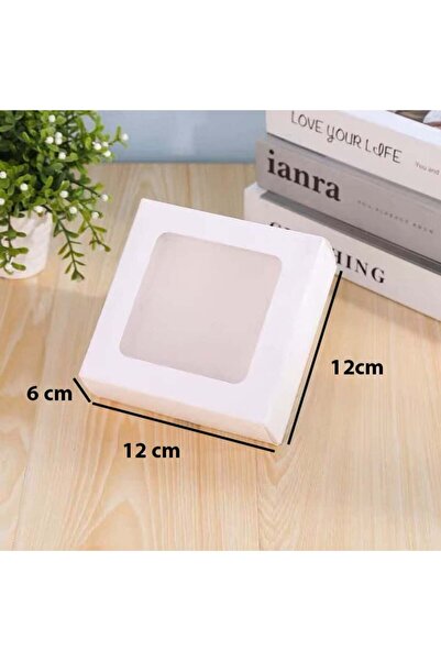 Generic 12 قطعة من علب ورقية بغطاء شفاف مقاس 12*12*6 سم