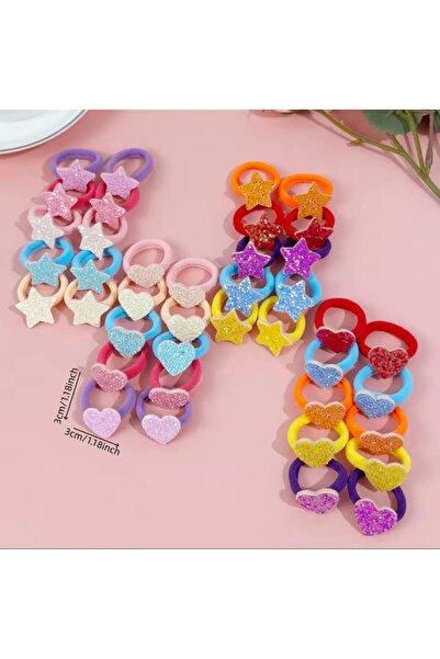 DOĞALYA 6'lı Yumuşak Acıtmaz Havlu Lastikli Simli Kız Çocuk Bebek Lastik Saç ...