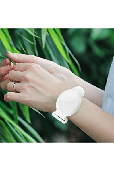 SSMEDIA Set de 5 brățări cu recipient dezinfectant, unisex, reglabile pentru copii și adulți - Alb