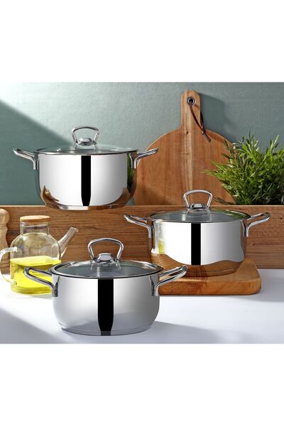 ÖNCÜ MUTFAK EŞYALARI ÇELİK 3'LÜ GÜVEÇ SET