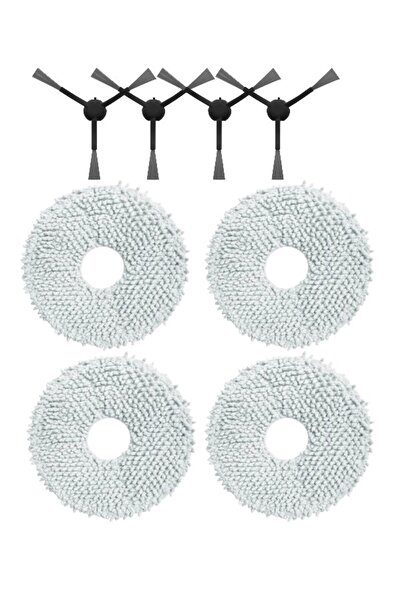 Xiaomi Σετ ανταλλακτικών 4 τεμαχίων υφασμάτων σφουγγαρίστρας - 4 τεμαχίων πλαϊνής βούρτσας συμβατό με ρομποτική ηλεκτρική σκούπα S20+ Plus B108GL