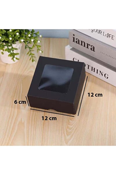 Generic 12 pieces of paper boxes with transparent lids, measuring 12*12*6 cm