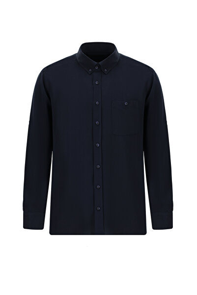 Abdullah Kiğılı Long Sleeve Regular Fit Sport Button Collar Lyocell Shirt