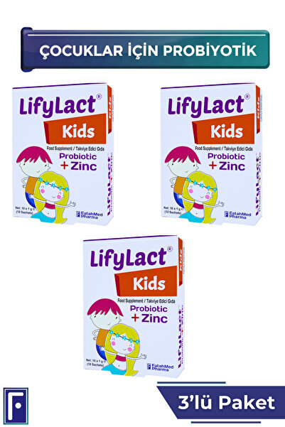 LifyLact Kids Probiyotik , Prebiyotik Saşe , Çinko , 3'lü Avantaj Paketi