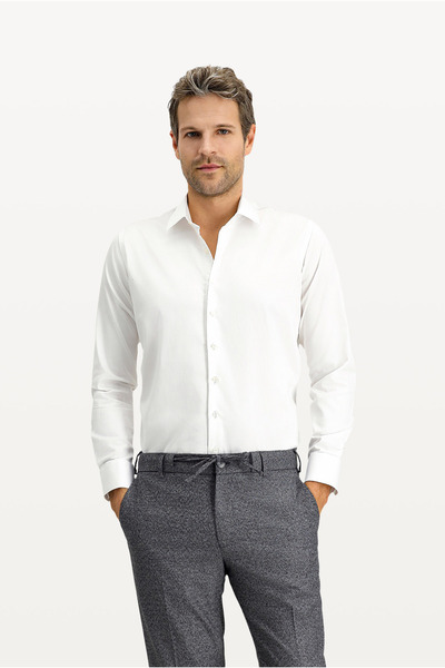 Kiğılı Дълъг ръкав, прилепваща кройка, класическа памучна риза, устойчива на ...