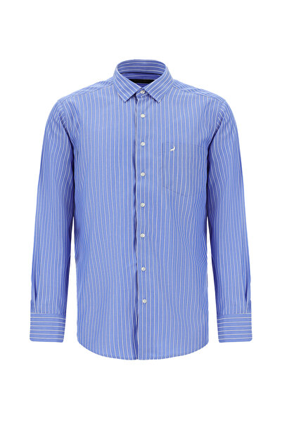 Abdullah Kiğılı Long Sleeve Classic Striped Lyocell Shirt