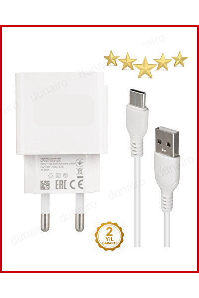 dunairo Type-C Telefon Hızlı Şarj Aleti Başlık Adaptör ve Kablo Seti Uç Şarz Aleti 2.1 A Tablet Kulaklık