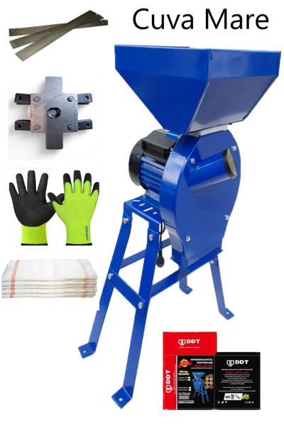 DDT Moară electrică cu suport pentru cereale, boabe și știuleți de porumb, Bo...