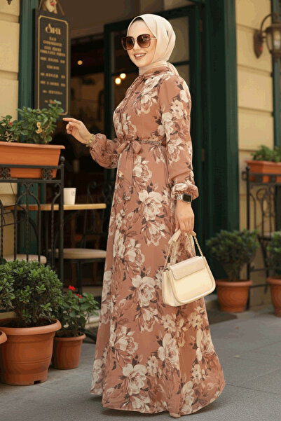 Neva Style Φόρεμα Τανιρί με λουλουδάτο σχέδιο 279014ΤΒ