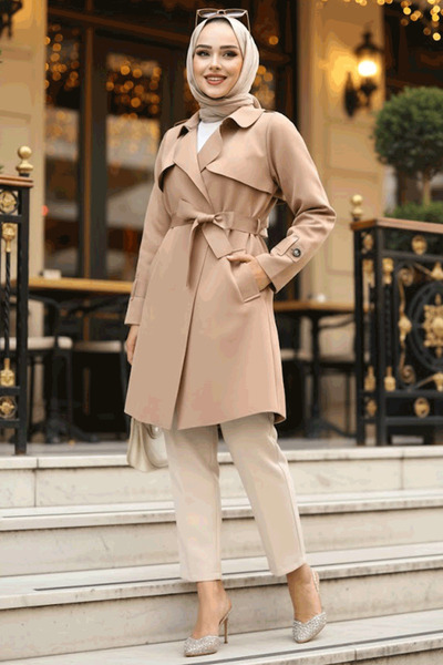 Neva Style Şapcă Hijab Mink - Curea, Model 72131V