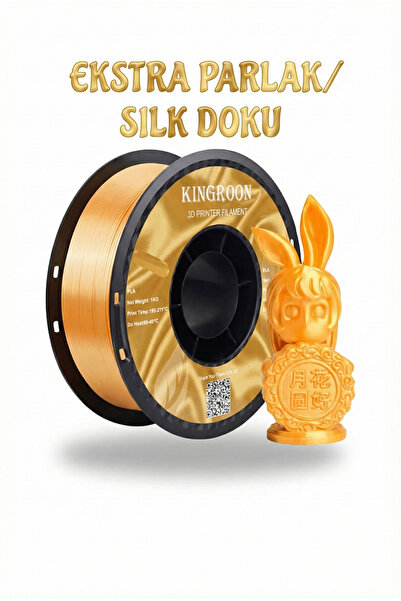 KINGROON Silk PLA Filament- Turuncu (Canlı Metalik Portakal) - 1.75mm 1Kg - E...