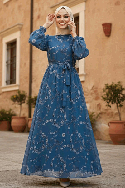 Neva Style Сукня з квітковим візерунком, індиго-синього кольору, 56832IM