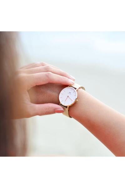 Daniel Wellington Petite 36 Evergold Yellow Gold White Unisex Kol Saati