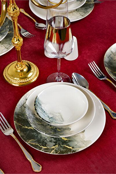 Farika Porselen MERMER 18 Parça 6 Kişilik Yemek Takımı