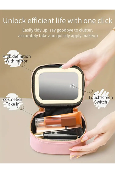 Nikadu Led Işıklı Aynalı Makyaj Çantası S Boy