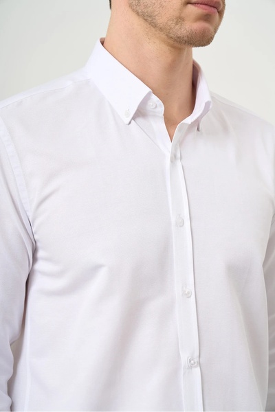 Morven White Button down Collar Easy Iron Oxford Cotton Slim Fit Shirt