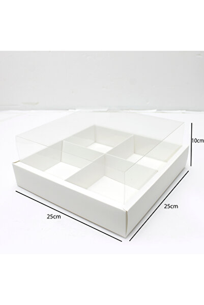 Generic 12 pieces of 25*25 10cm square divided cake boxes