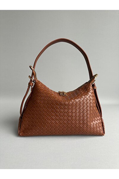 RumyaCollection Geantă de mână și de umăr cu model tricotat retro pentru feme...