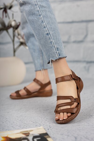 Khayt Sonia Anatomical Orthopedic Genuine Leather Comfortable Sole Women's Slippers Sandals