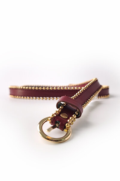 Ecrou Belt with Trok on the Edge, Burgundy