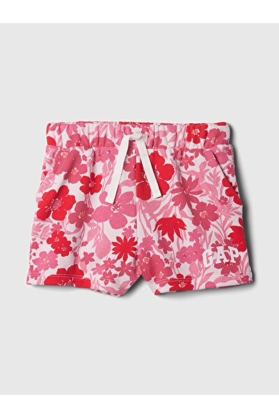 GAP Kız Bebek Pembe Logo Fransız Havlu Kumaş Pull-On Şort