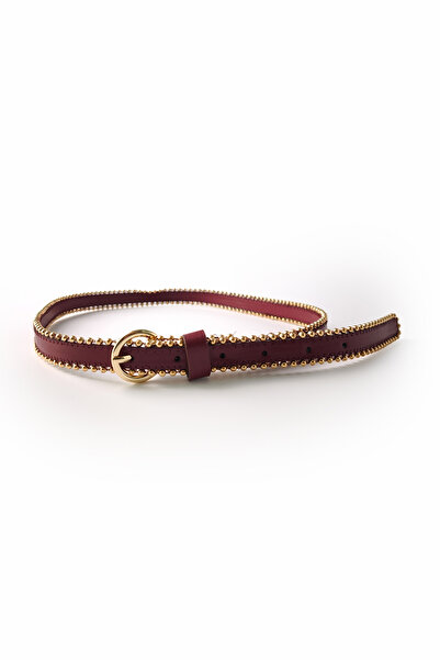 Ecrou Belt with Trok on the Edge, Burgundy